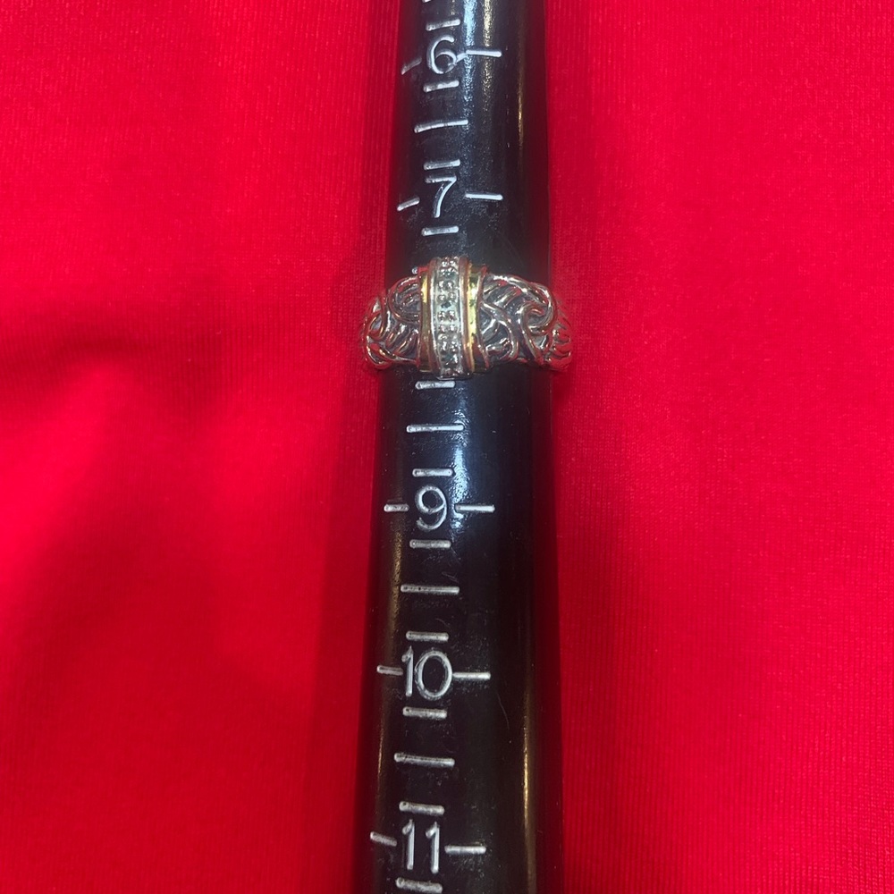 Silver tone costume ring
